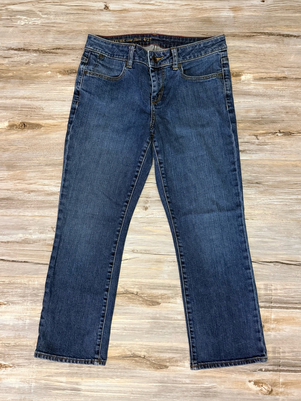 Talbots Signature Jeans Women’s Size 4 Blue Medium Wash Mid Rise Crop Flare
